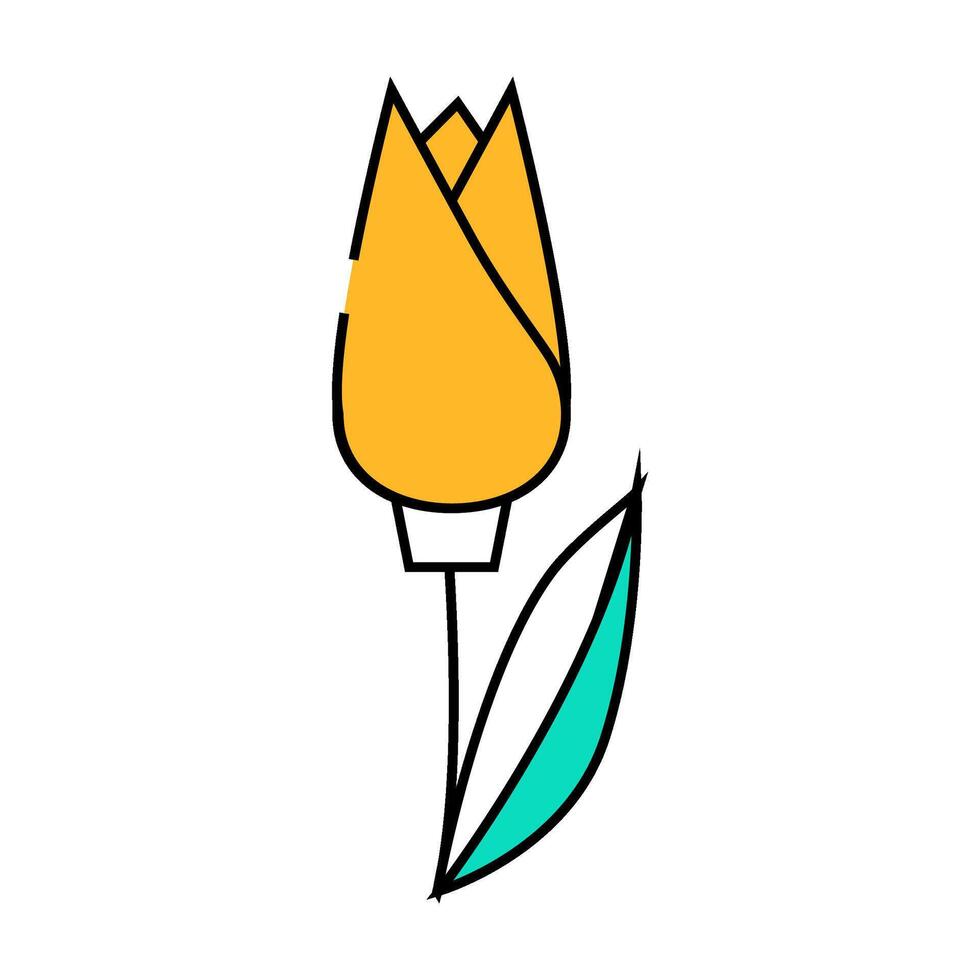 tulip flower icon color illustration vector