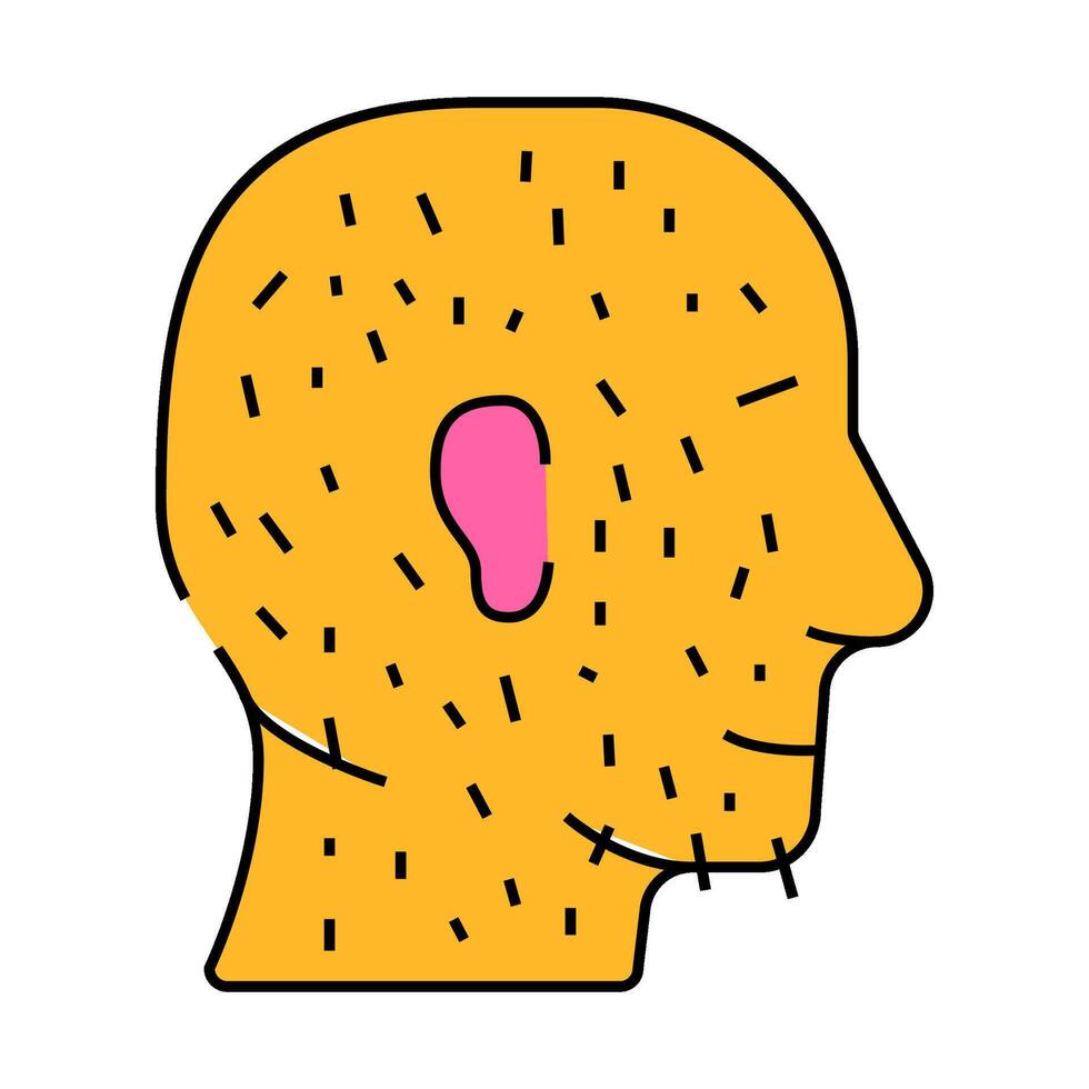 hypertrichosis skin disease icon color illustration vector