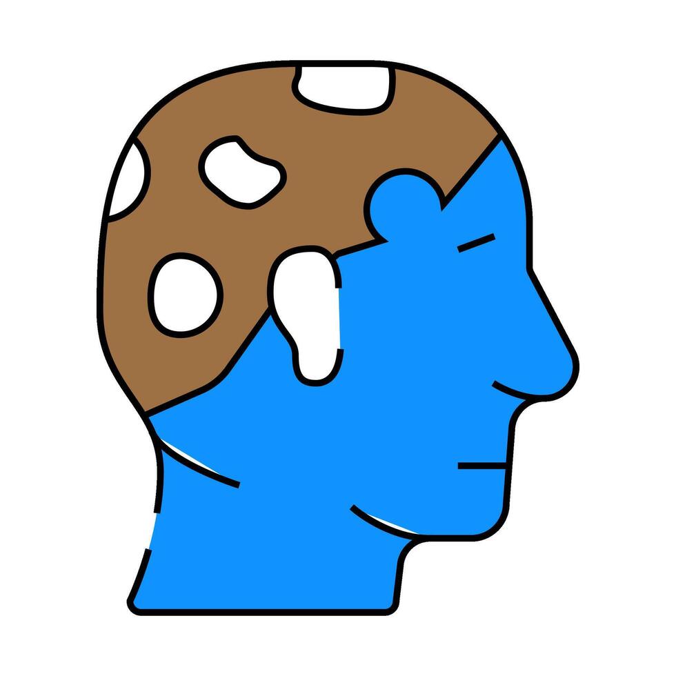 alopecia areata icon color illustration vector