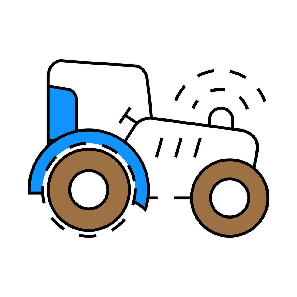 tractor with gps icon color illustration vector