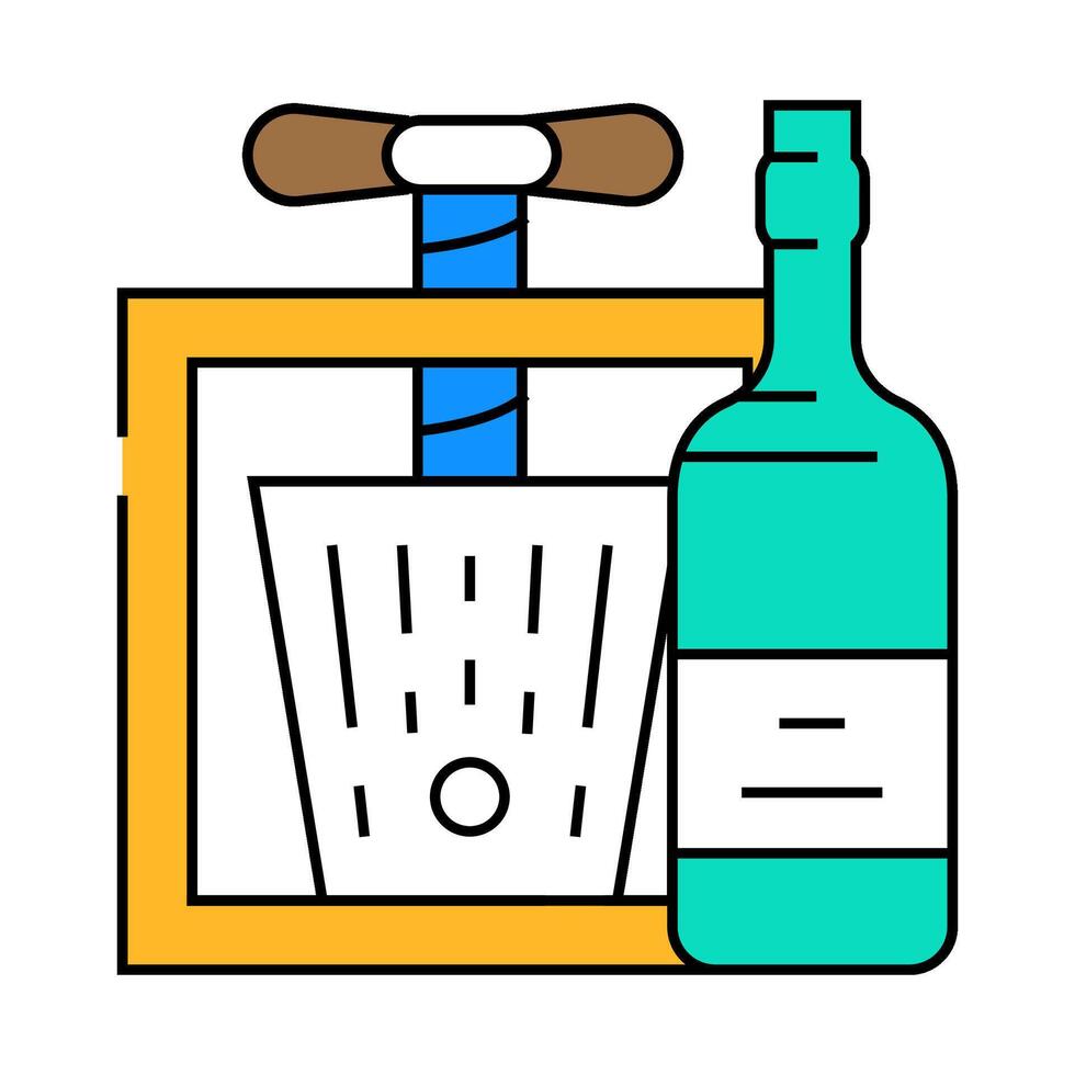 winemaking wine alcoholic drink production icon color illustration vector