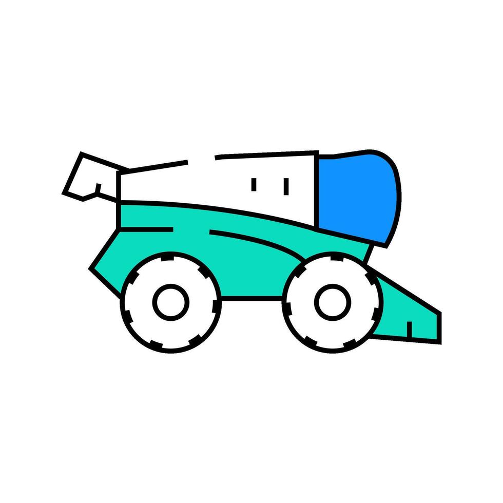 combine harvester icon color illustration vector