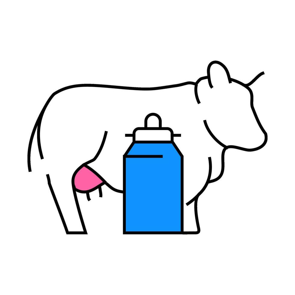 cow and milk icon color illustration vector