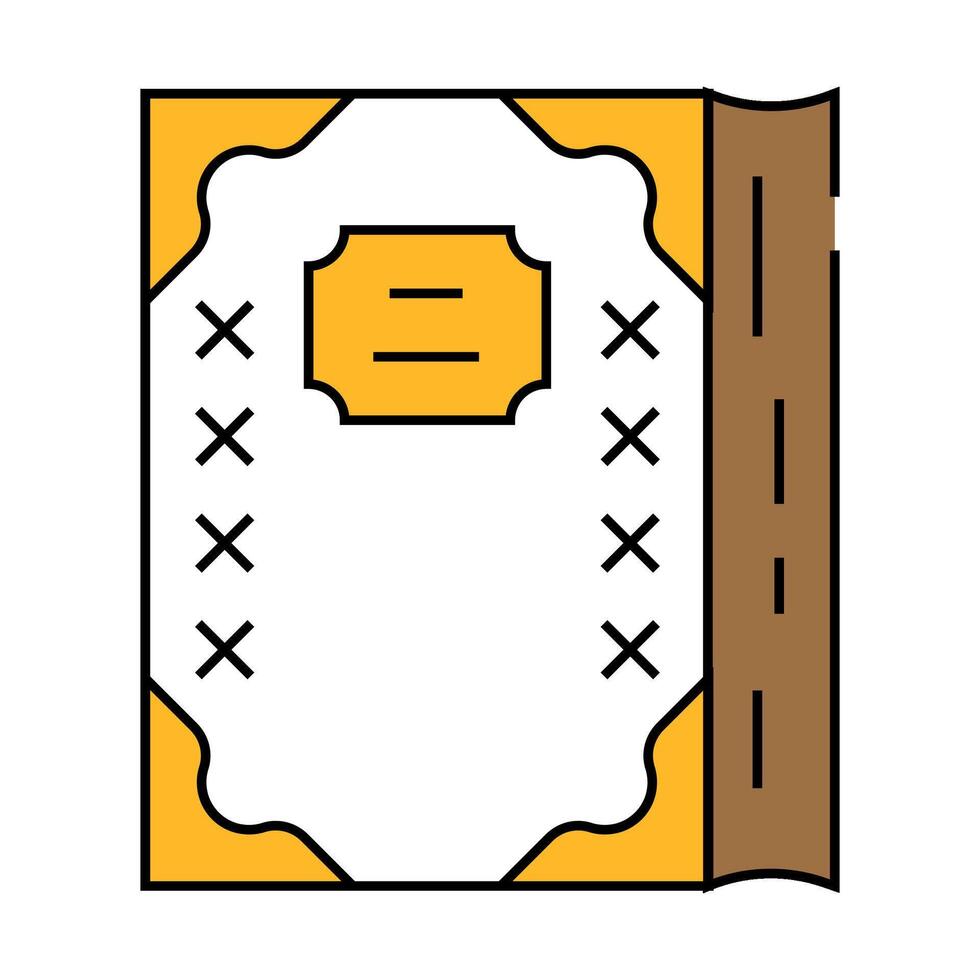 diary with gold inserts icon color illustration vector