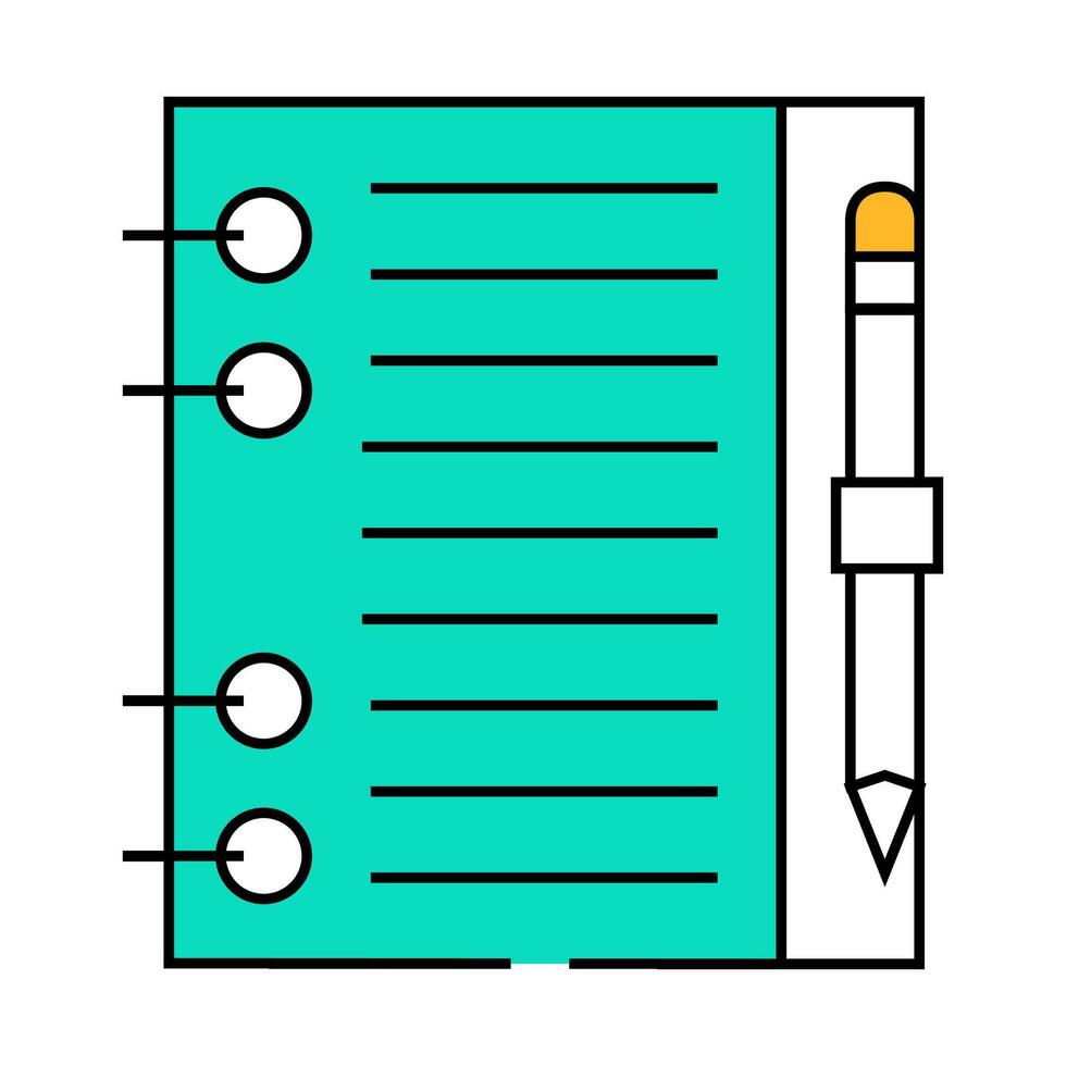 replaceable leaflet diary icon color illustration vector