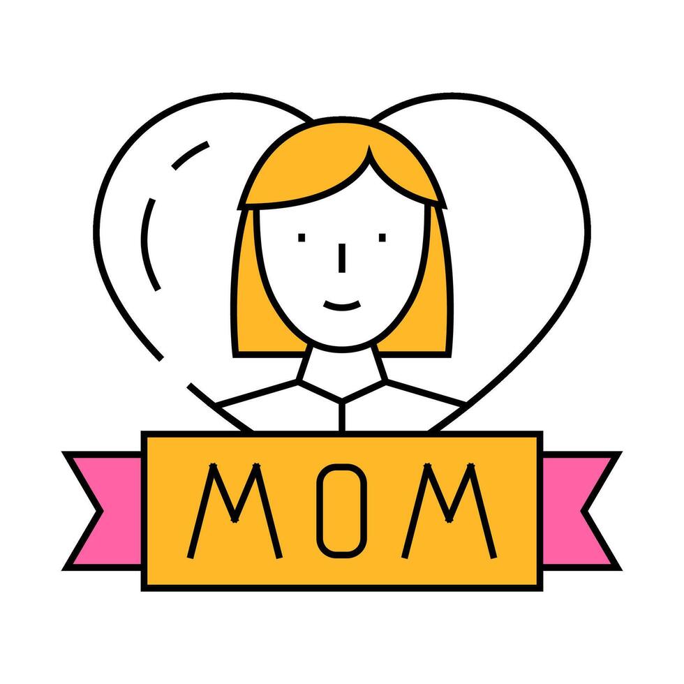 mothers day icon color illustration vector