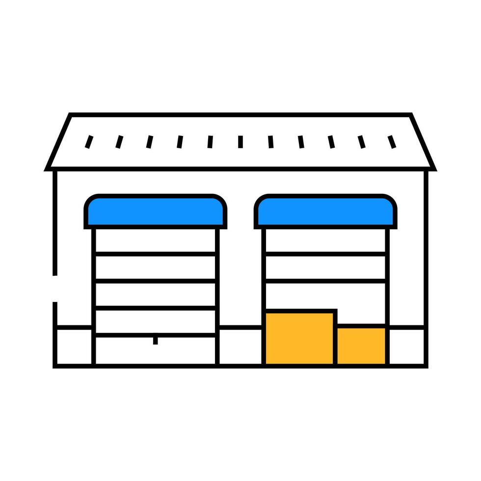 warehouse rent icon color illustration vector