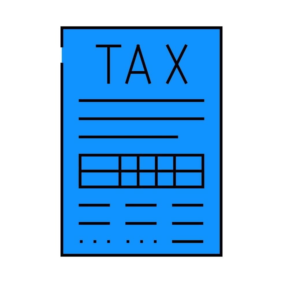 tax financial report icon color illustration vector