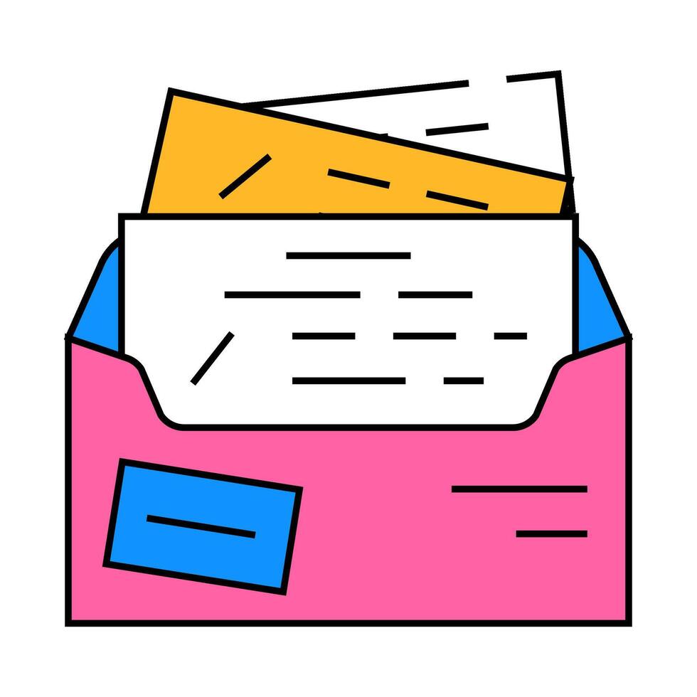 newsletter with promotion and coupon icon color illustration vector