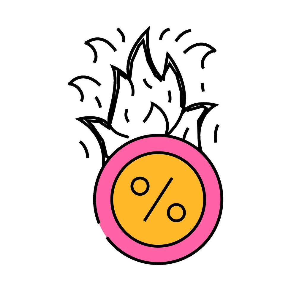 burning price icon color illustration vector