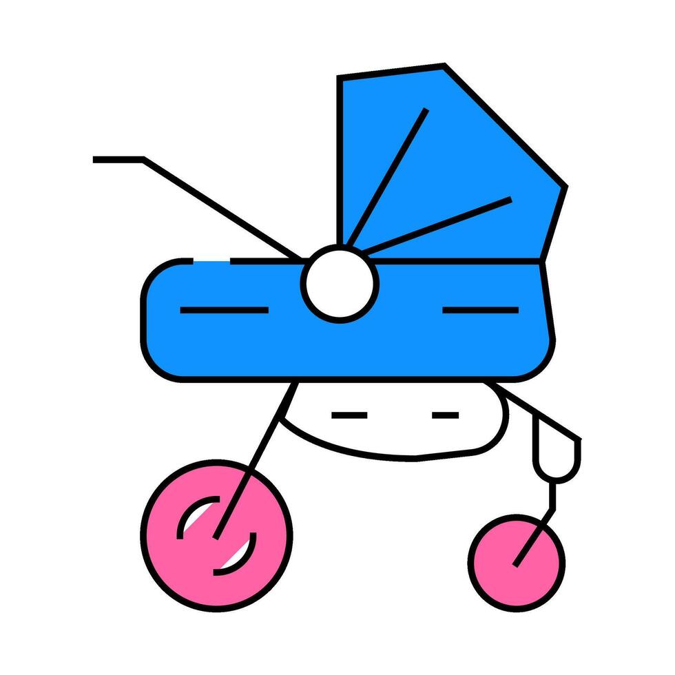 stroller for newborn baby icon color illustration vector