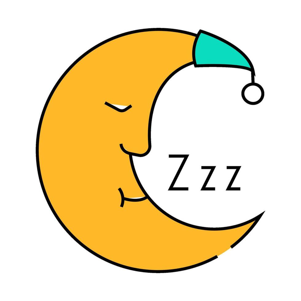 moon sleeping icon color illustration vector