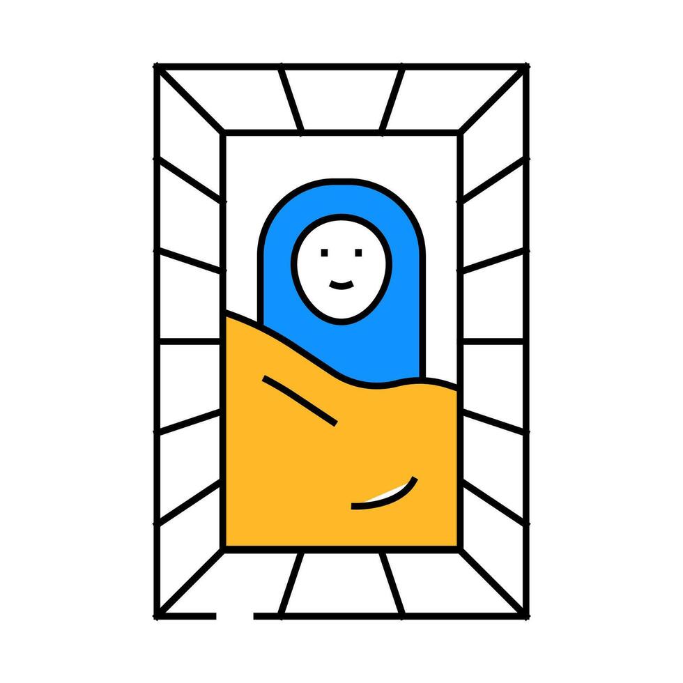 crib bed for newborn baby icon color illustration vector