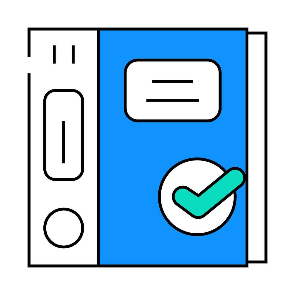 folders with documents compliance icon color illustration vector