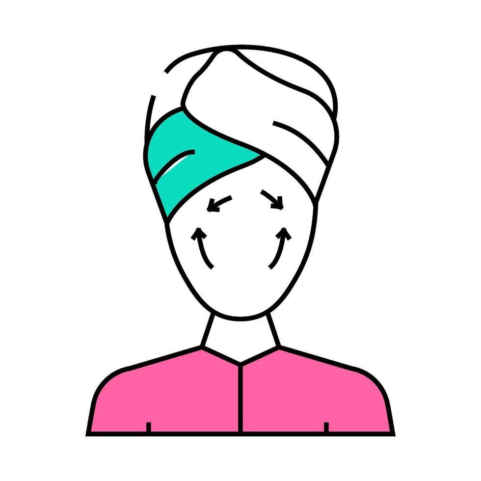 lifting facial skin icon color illustration vector