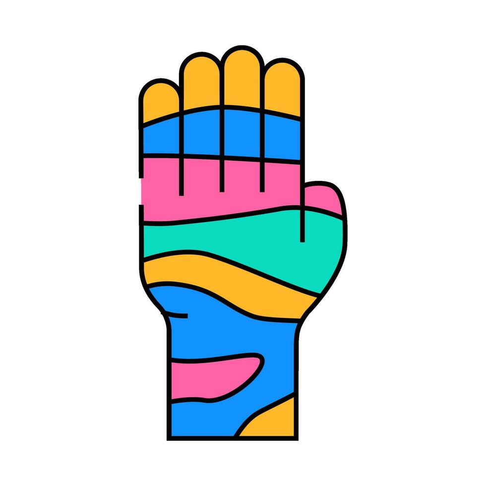 shiatsu arm and zones icon color illustration vector