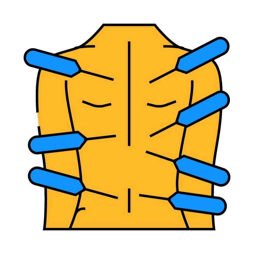 acupuncture oriental massage icon color illustration vector