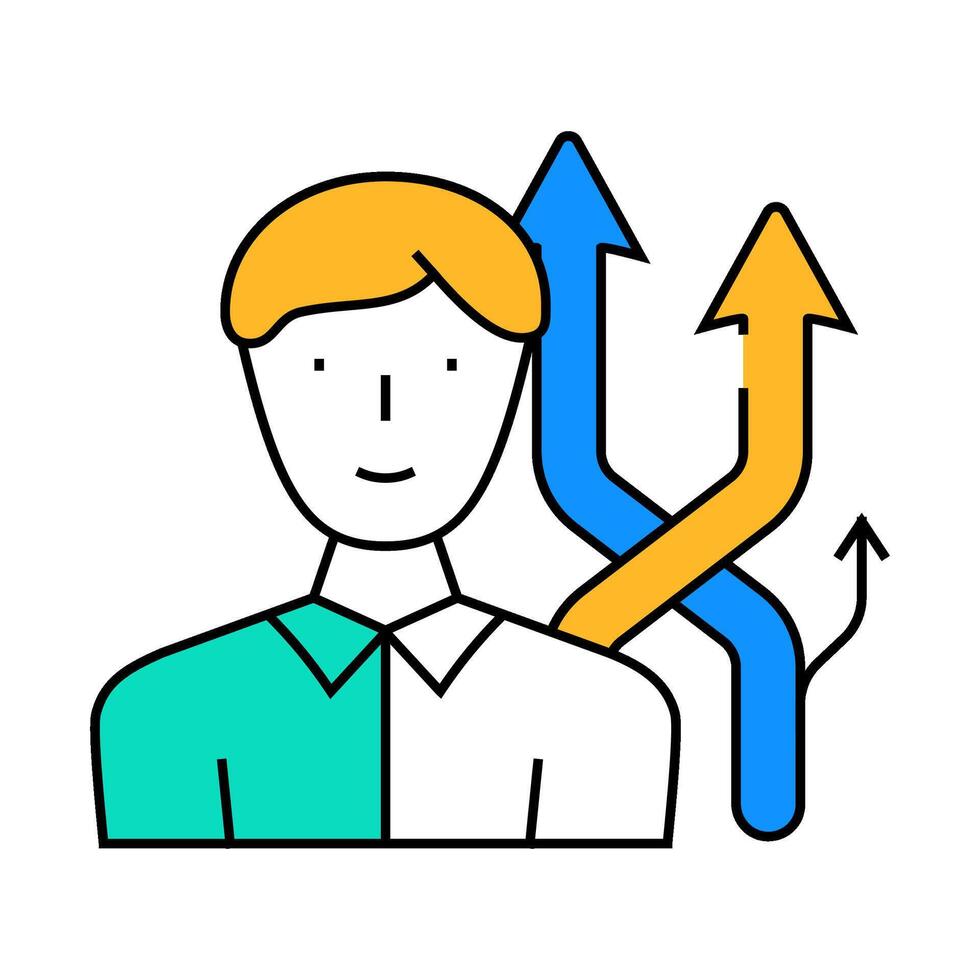 different directions of sales icon color illustration vector