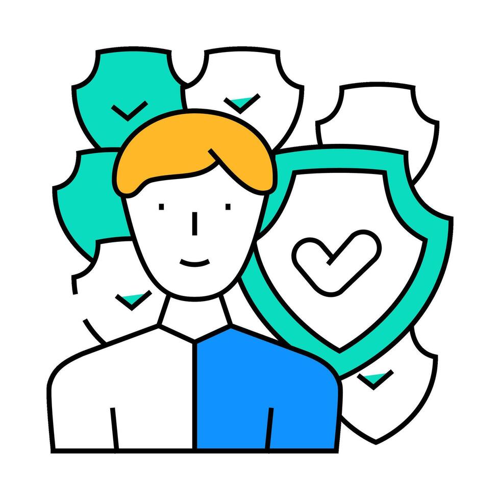 protection of deal icon color illustration vector