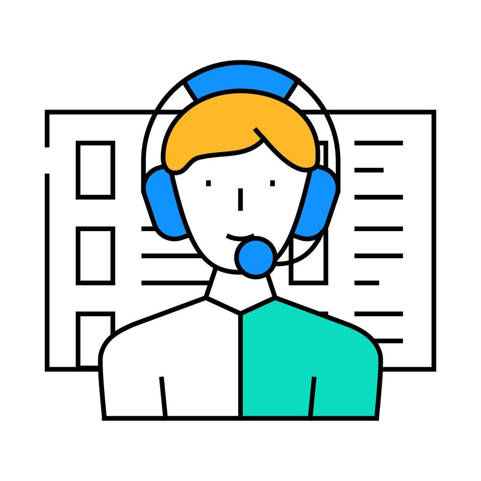calling call center worker icon color illustration vector