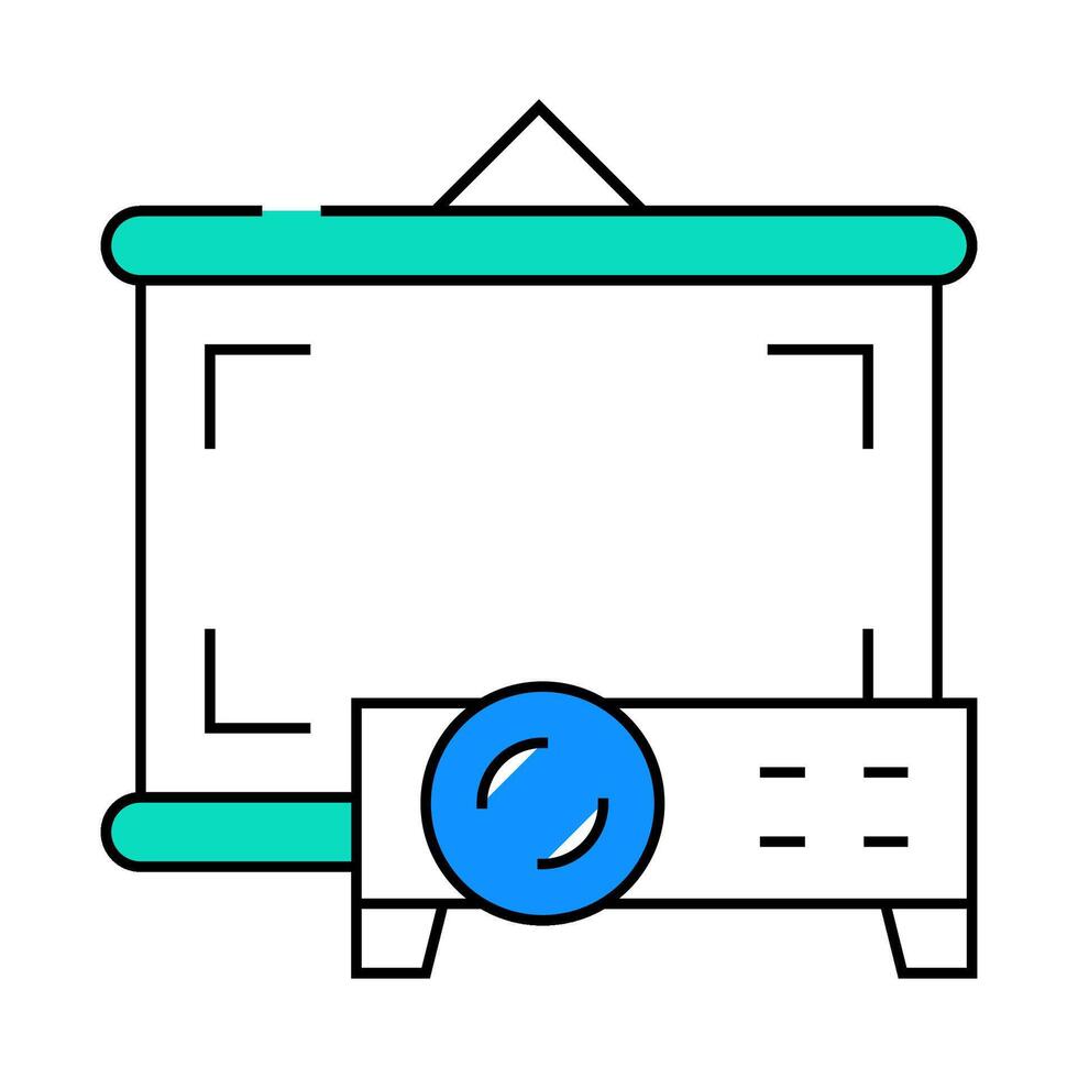 projector electronic device icon color illustration vector