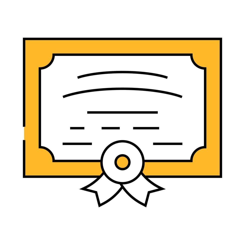 certificate or diploma of graduation icon color illustration vector