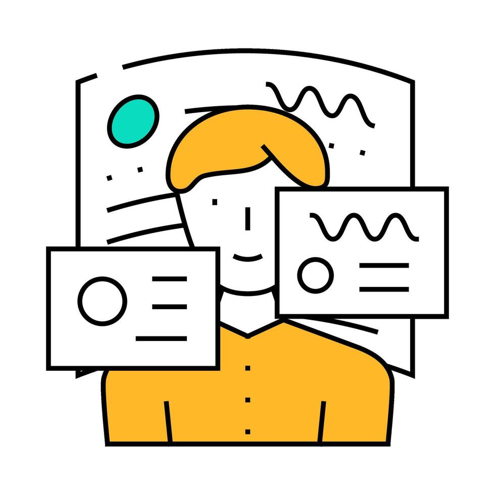 ar augmented reality icon color illustration vector