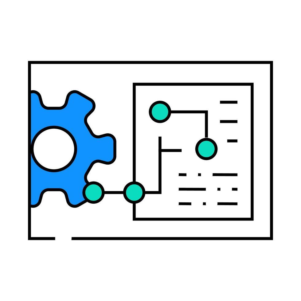 engineering processing icon color illustration vector
