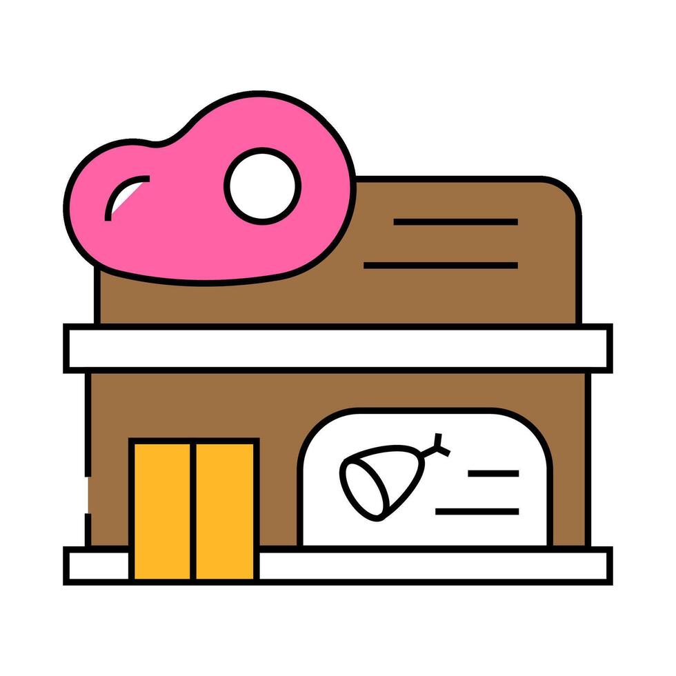 butcher shop icon color illustration vector