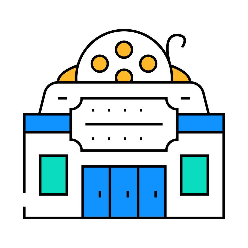 cinema building icon color illustration vector