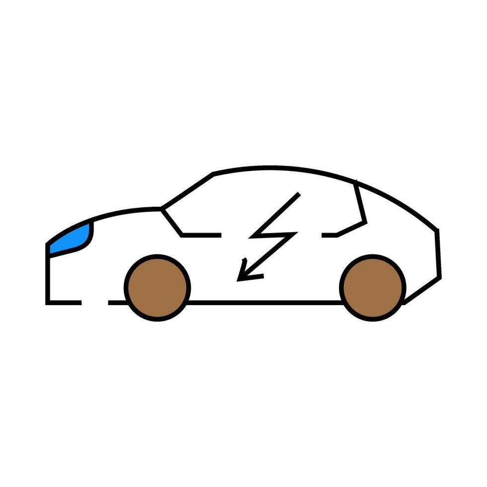 electric car icon color illustration vector