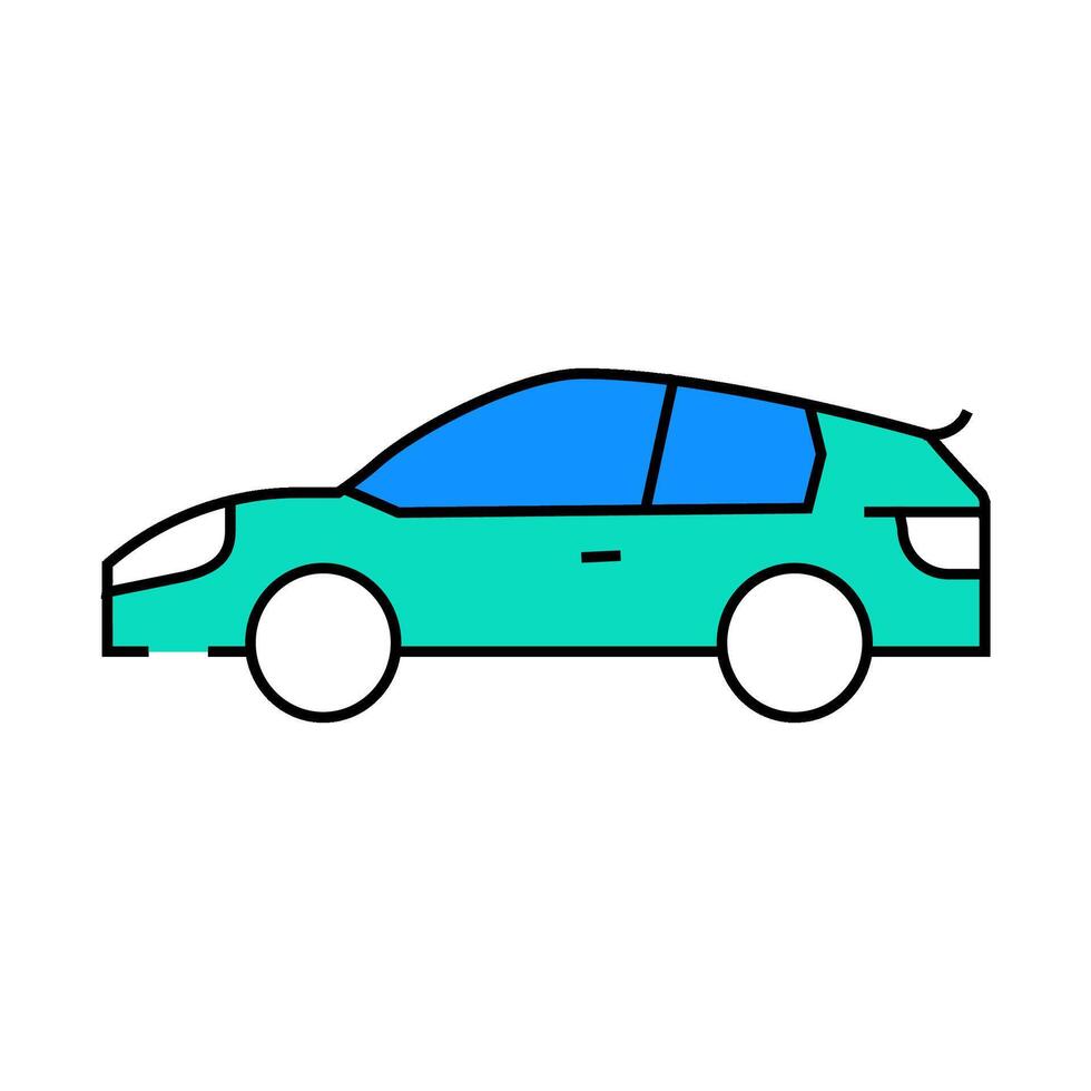 hot hatch car icon color illustration vector