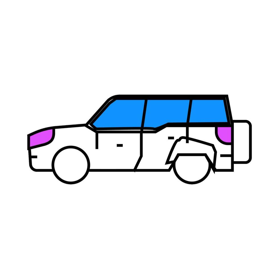 suv high cross car icon color illustration vector