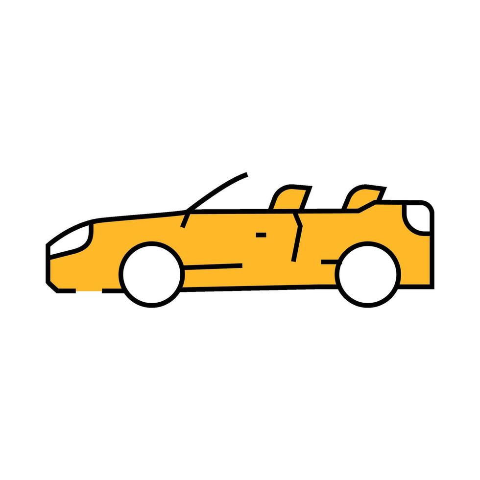 convertible cabriolet car icon color illustration vector