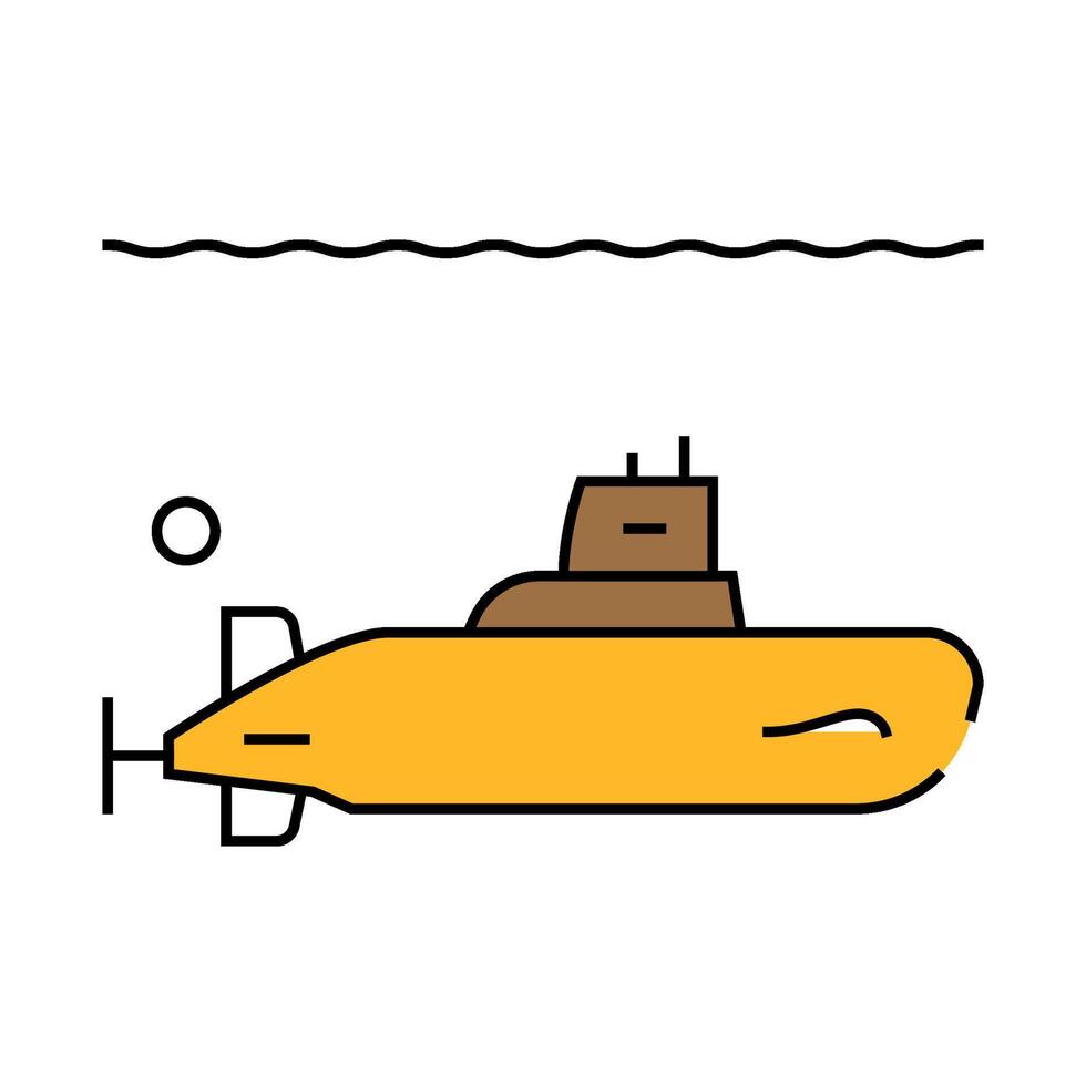 submarine military icon color illustration vector