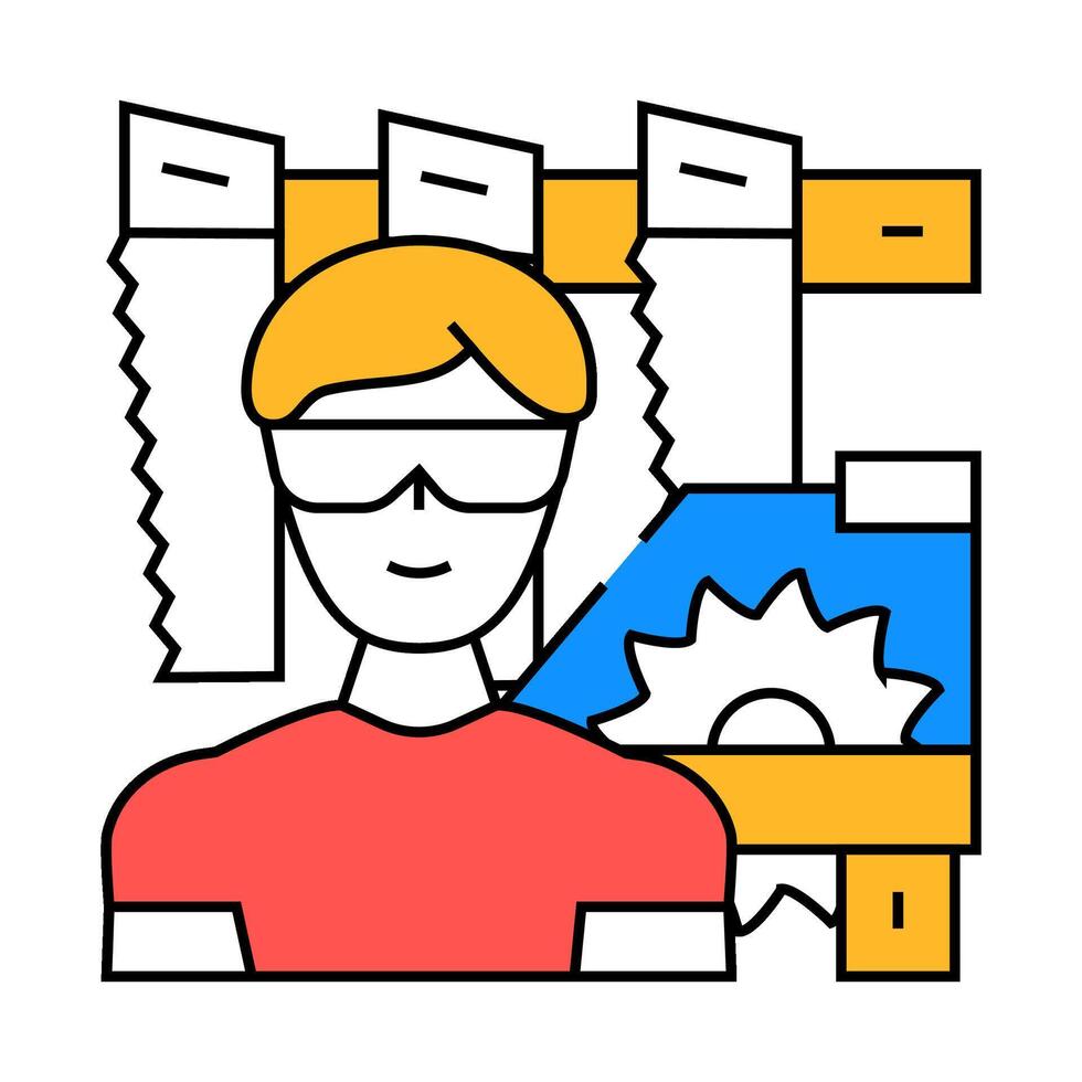 carpenter worker icon color illustration vector