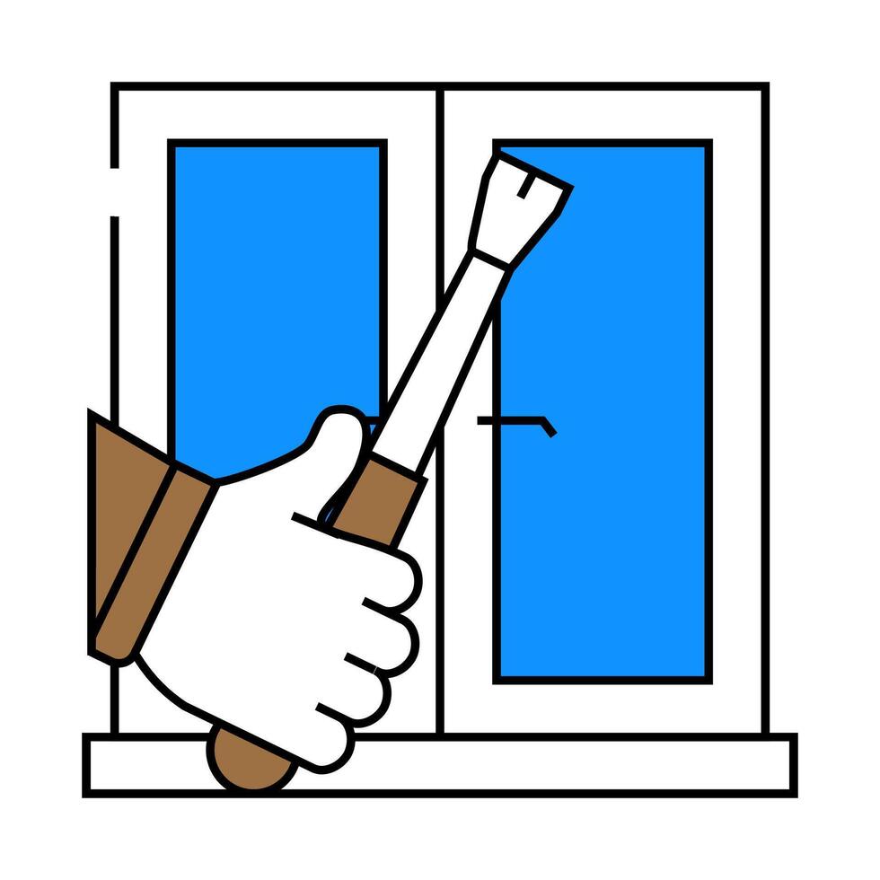 window frame repair icon color illustration vector