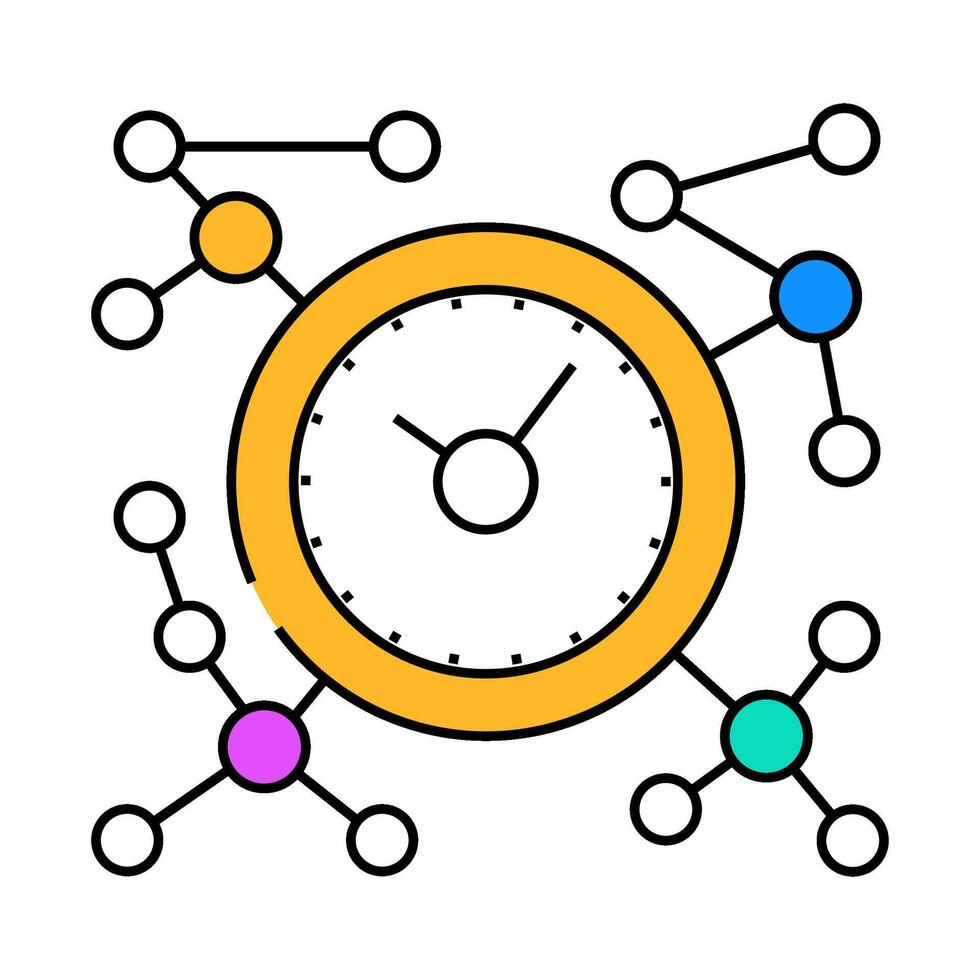 distribution of time across projects icon color illustration vector