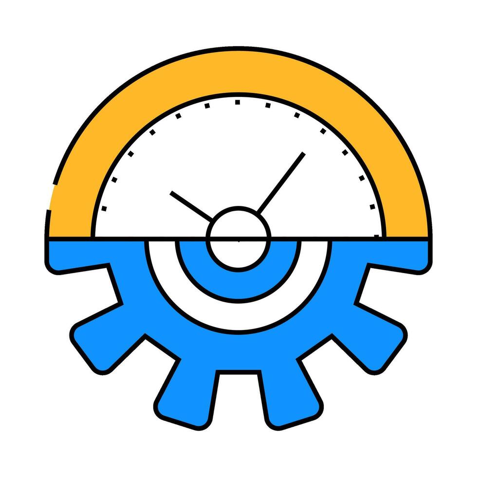 gear time planning process icon color illustration vector