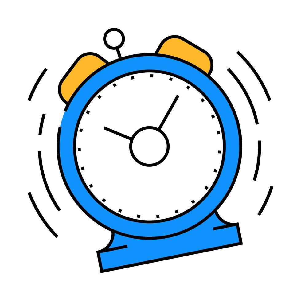 ringing alarm clock icon color illustration vector