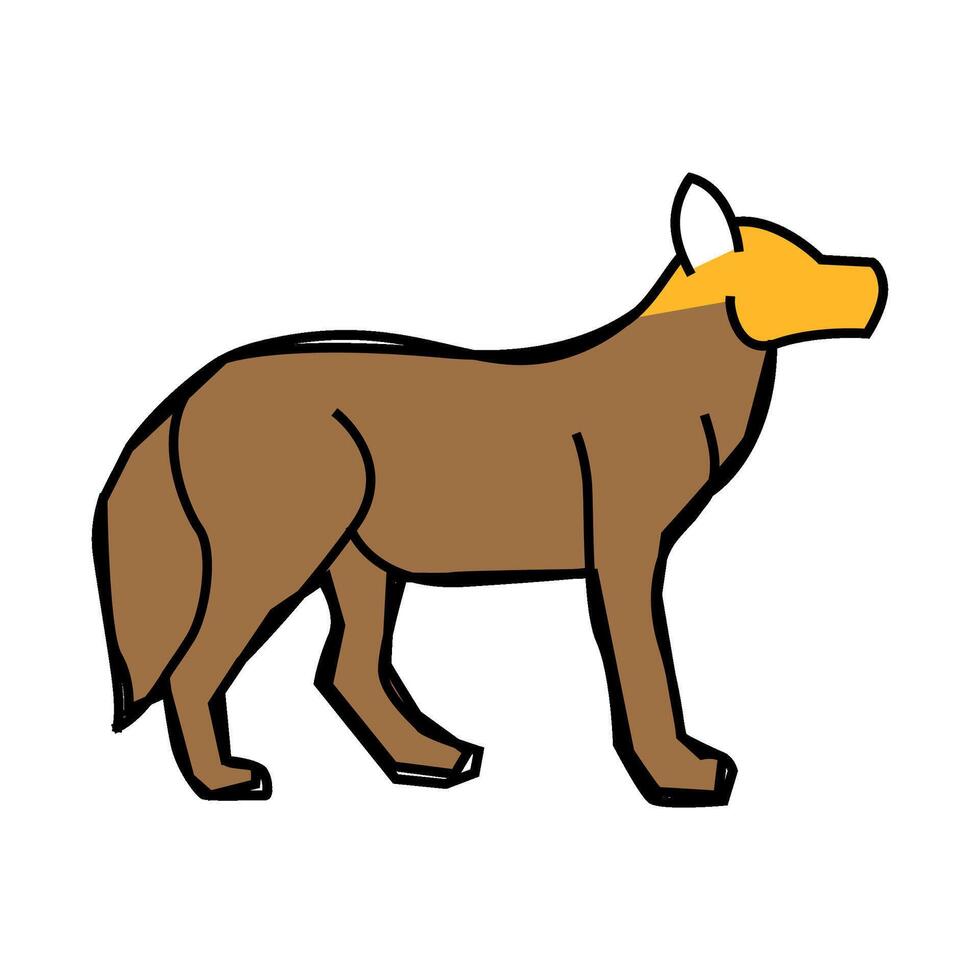 wolf animal icon color illustration vector