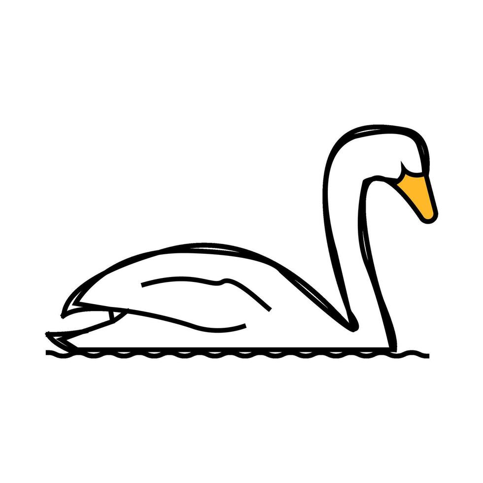 swan bird icon color illustration vector