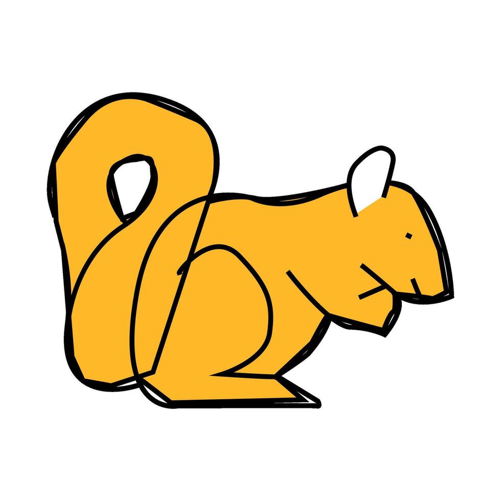 squirrel wild animal icon color illustration vector