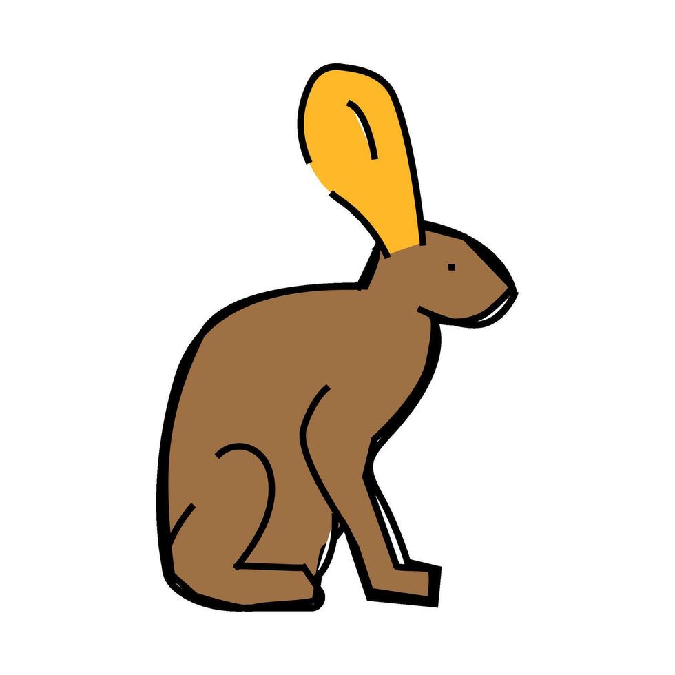 hare animal icon color illustration vector