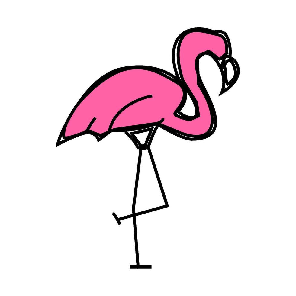 flamingo bird icon color illustration vector