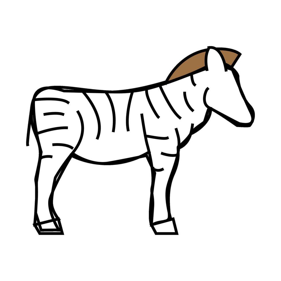 zebra animal icon color illustration vector