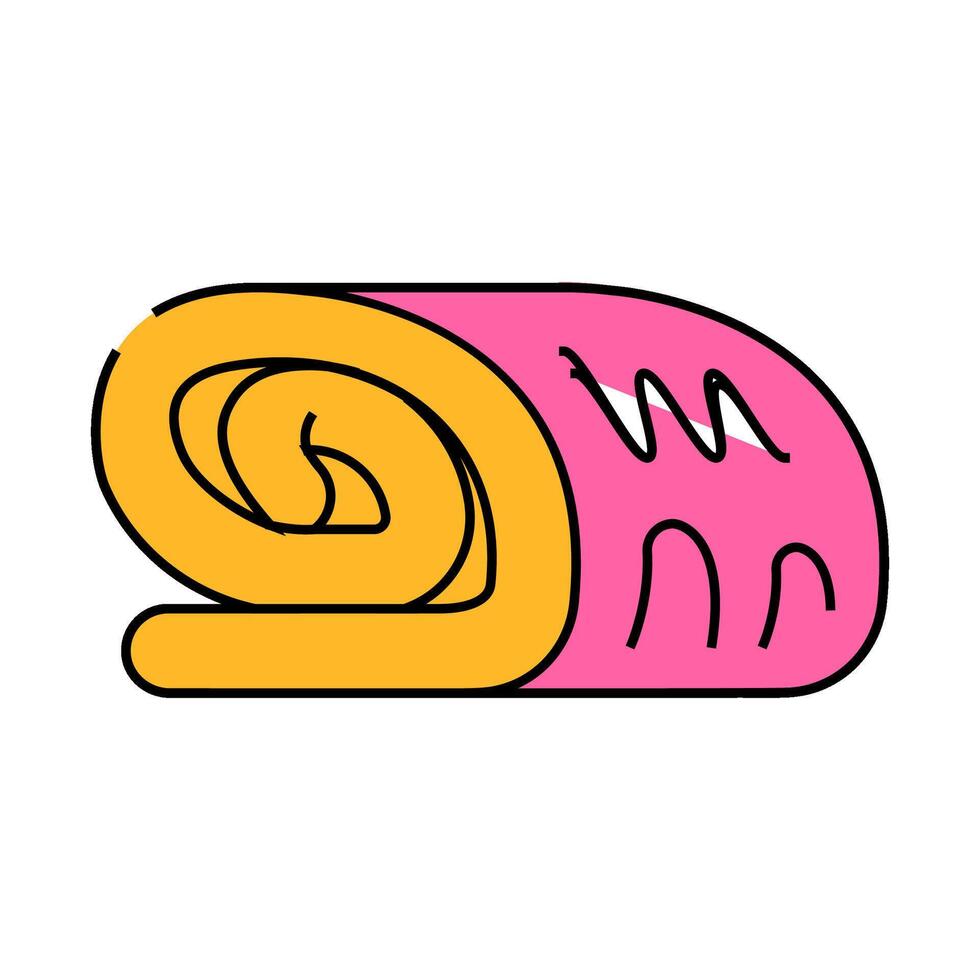 cake roll icon color illustration vector