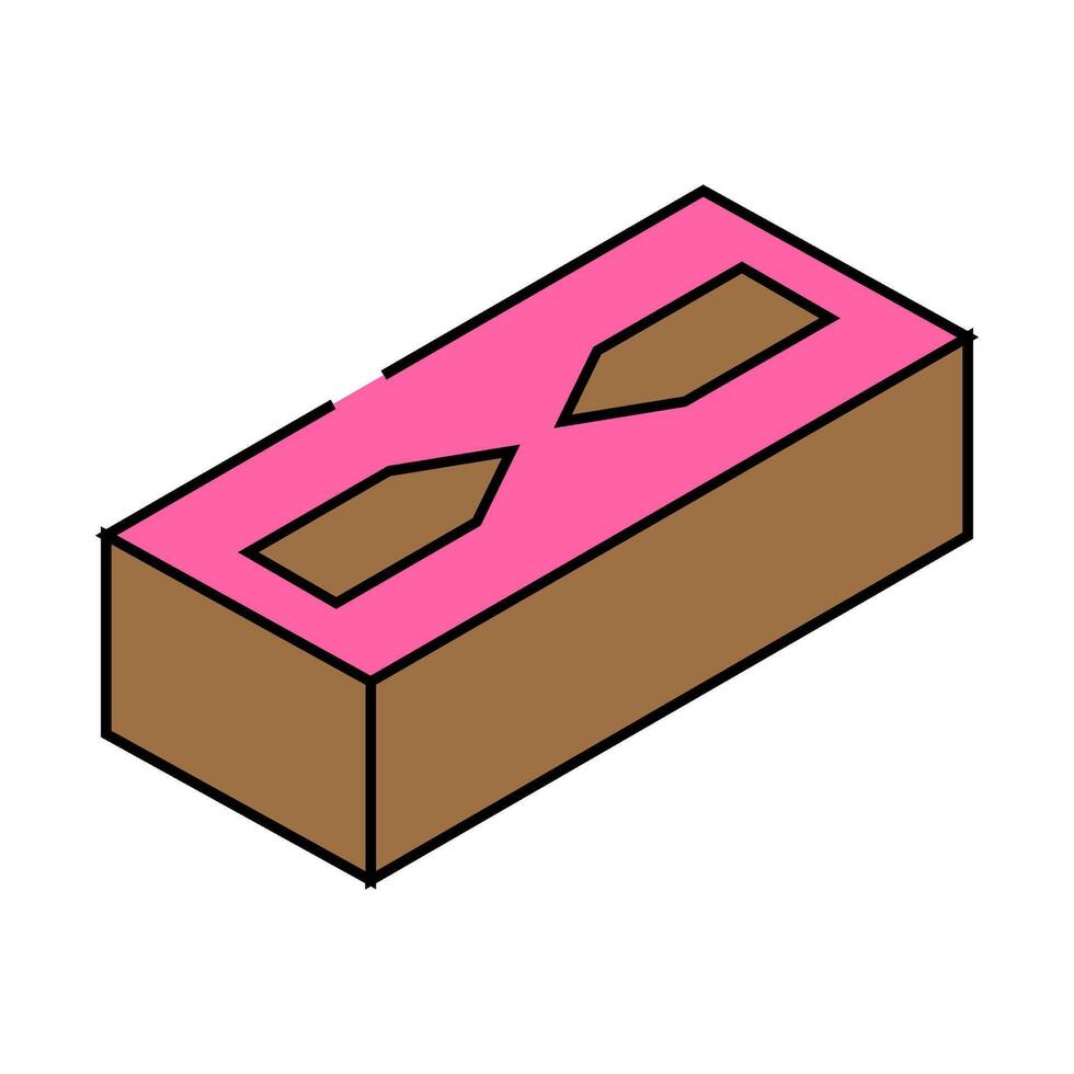 stylish facing brick icon color illustration vector