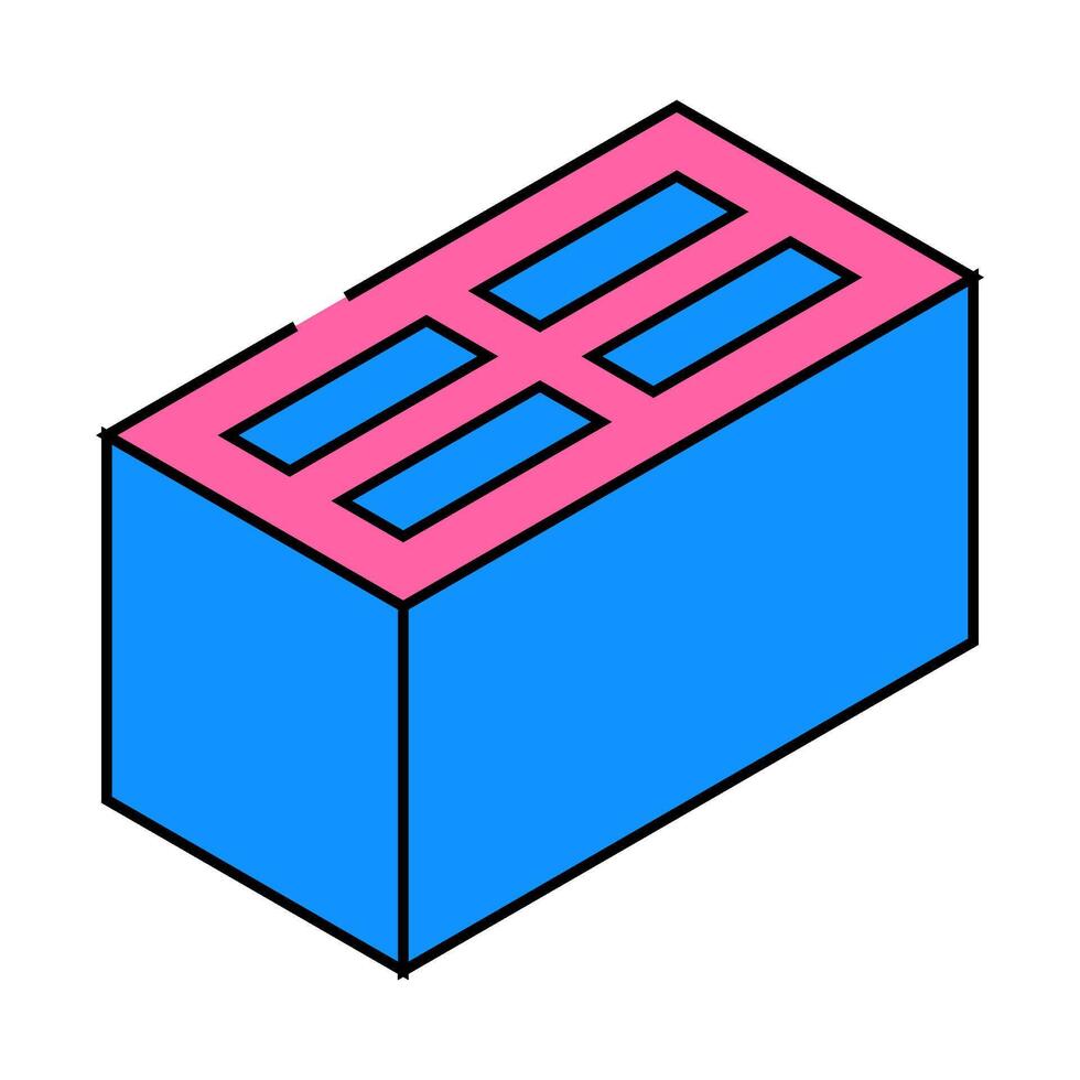 cement block icon color illustration vector