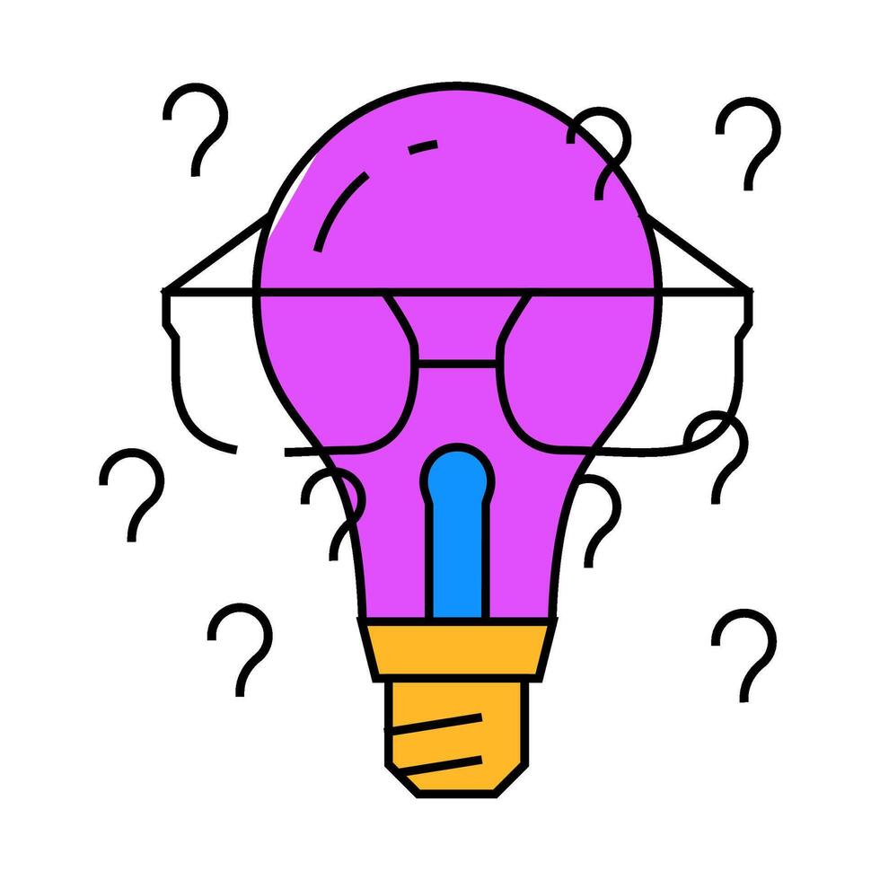 think light bulb icon color illustration vector